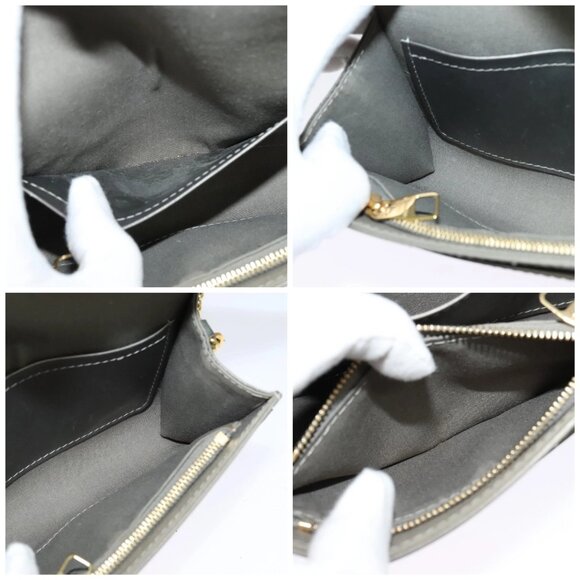 LOUIS VUITTON Vernis Pochette Louise PM Clutch Bag Silver LV Auth - Picture 15 of 16